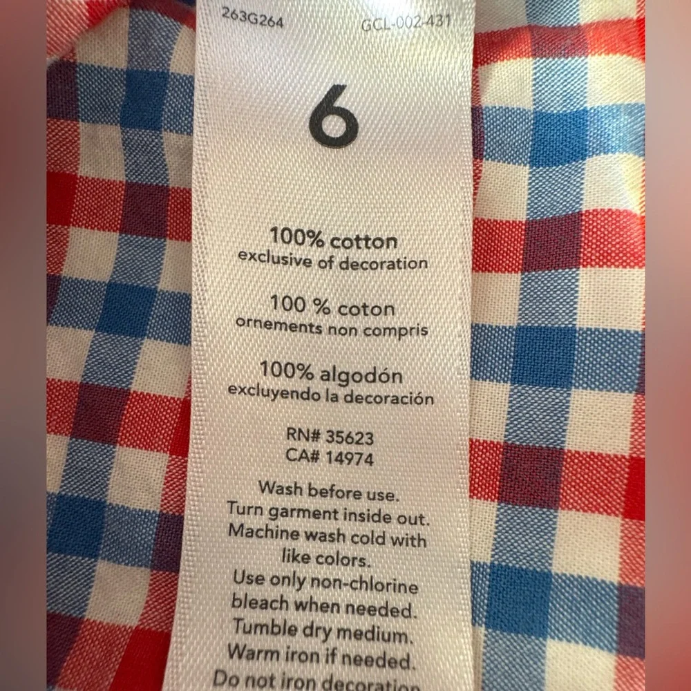 Carter's Red, White, and Blue Checkered Button-Down Shirt